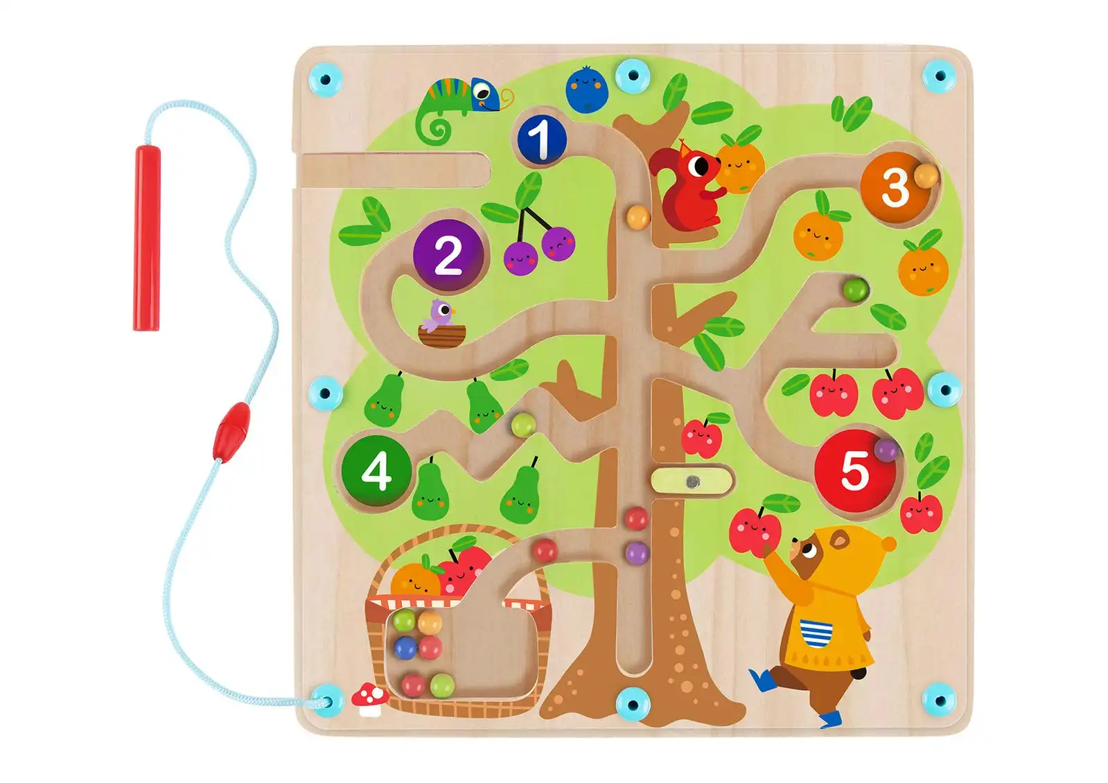 Tooky Toy Counting Fruit Ball Maze Tree Kids/Toddler Interactive Fun Play 18m+