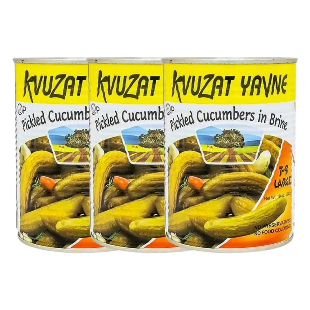 Kvuzat Yavne Pickled Cucumbers in Brine 540g x 3
