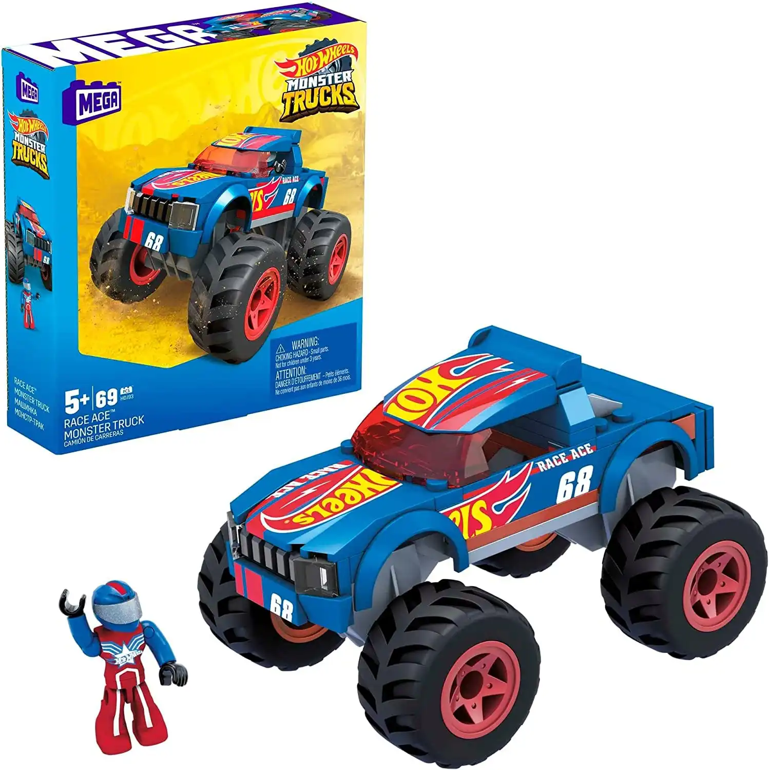 Hot Wheels Mega Race Ace Monster Truck Set