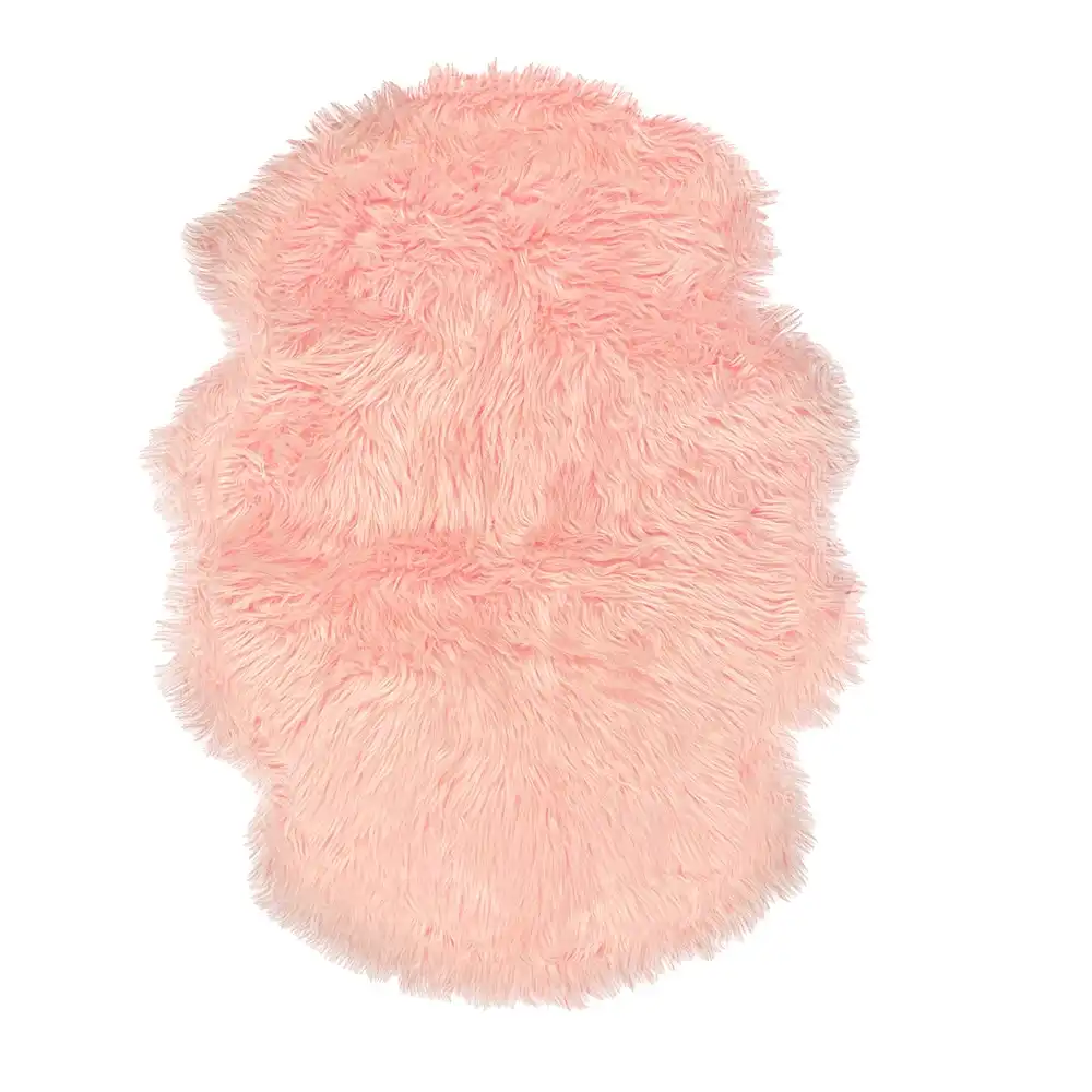 Freya & Sol Plush Faux Fur Blanket Marble Pink
