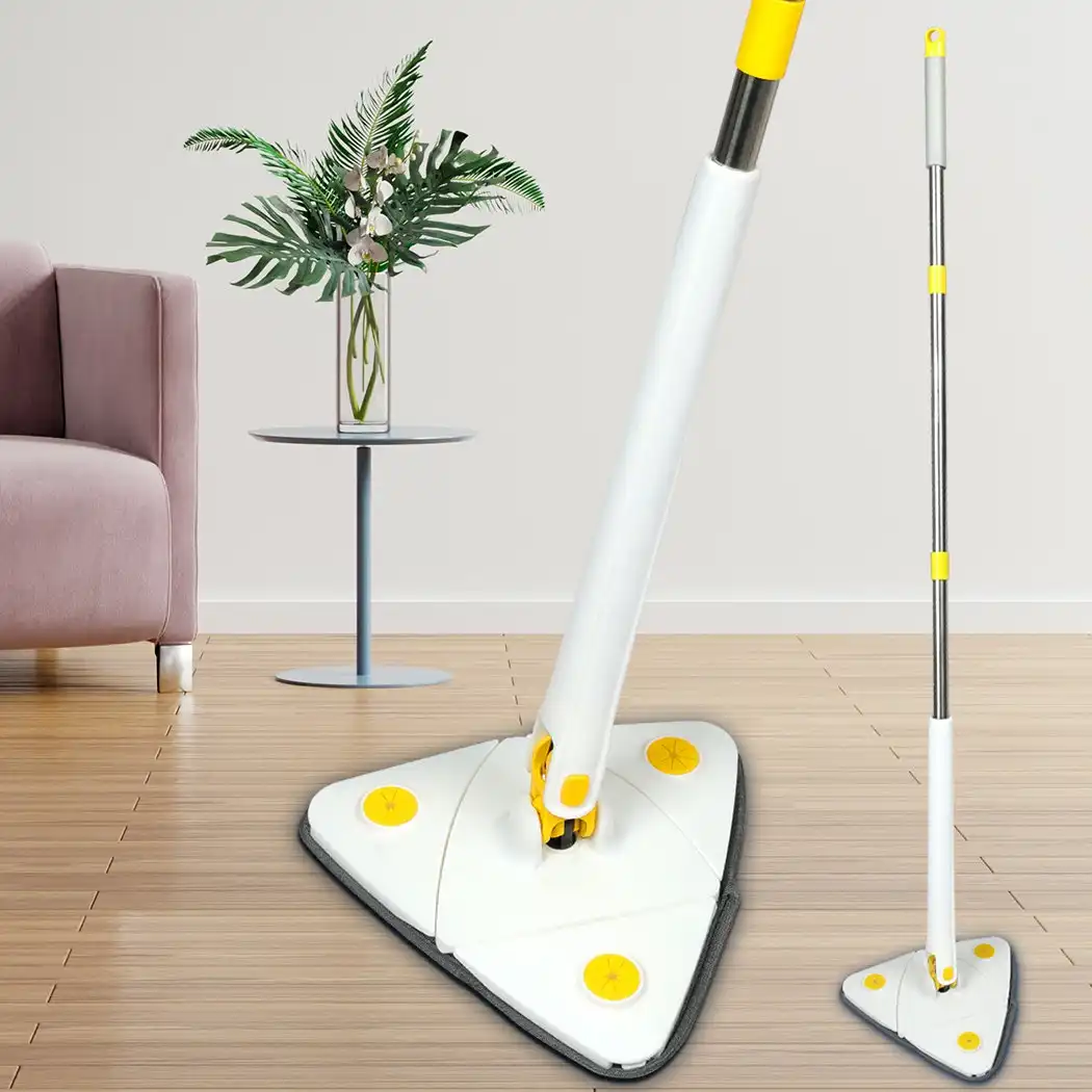 Cleanflo Spin Cleaning Mop 360° Rotatable Adjustable Multifunctional 5Pads White