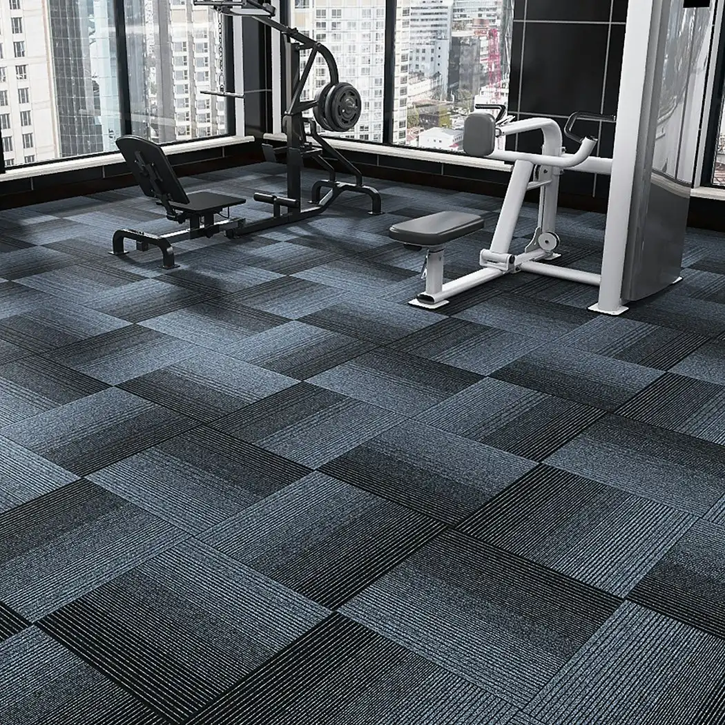 Marlow 20x Carpet Tiles 5m2 Box Heavy Commercial Gradient Blue Office Flooring