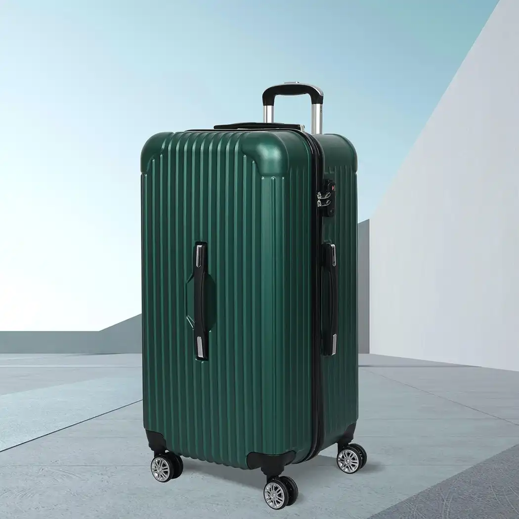 Slimbridge 28" Trunk Luggage Travel Suitcase Travelling Large TSA 4 Wheels Green