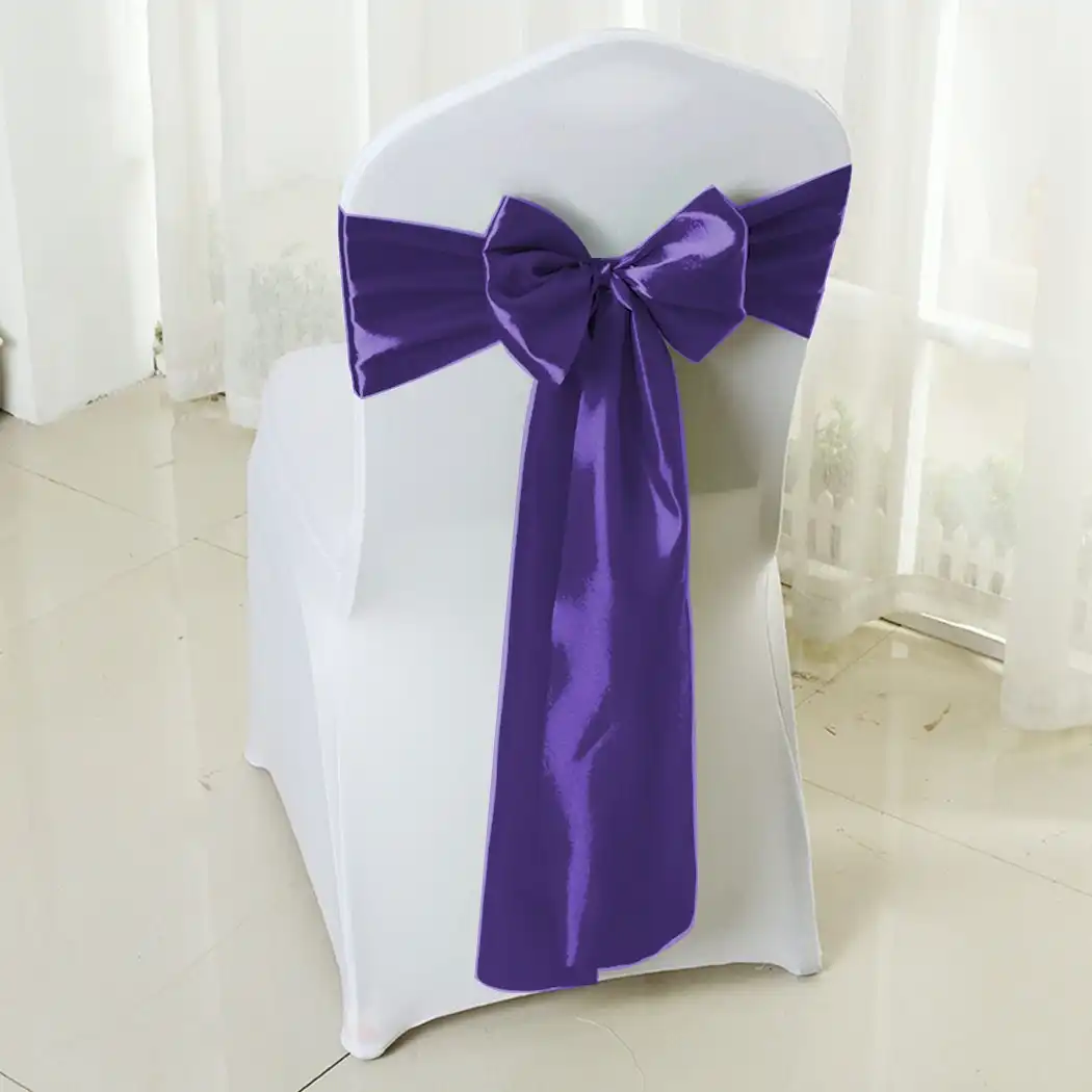 Traderight Group  50x Table Runners Coloured Satin Chair Sashes Covers Wedding Fabric Decoration