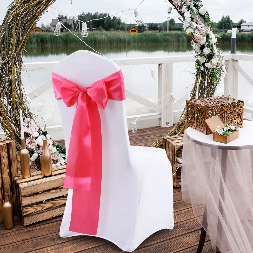 Traderight Group  50x Satin Chair Sashes Cloth Cover Wedding Party Event Decoration Table Runner
