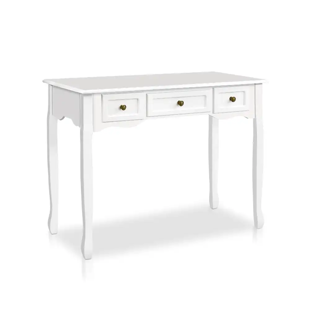 NNEDSZ  Hall Console Table Hallway Side Dressing Entry Wooden French Drawer White