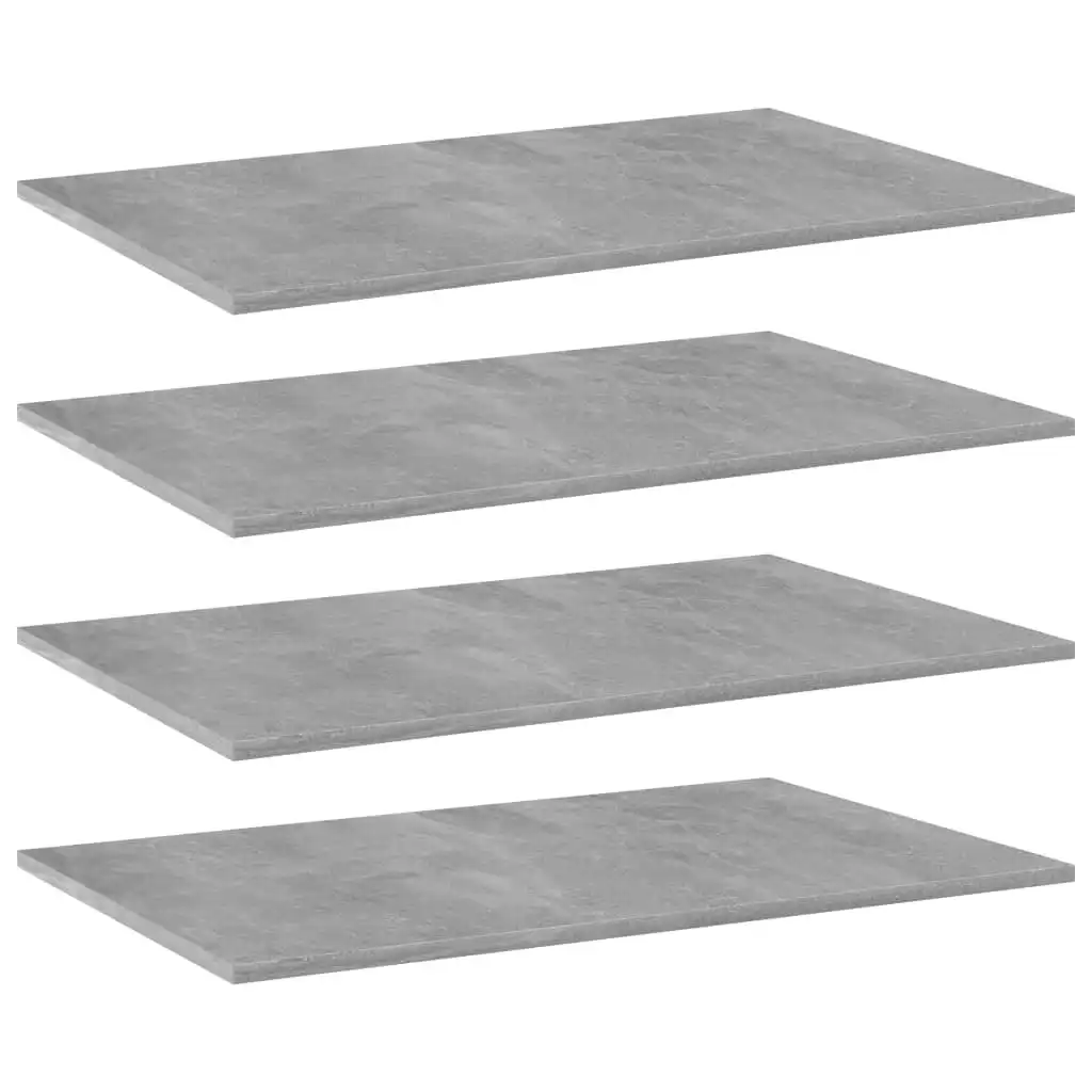 NNEVL Bookshelf Boards 4 pcs Concrete Grey 80x50x1.5 cm Chipboard
