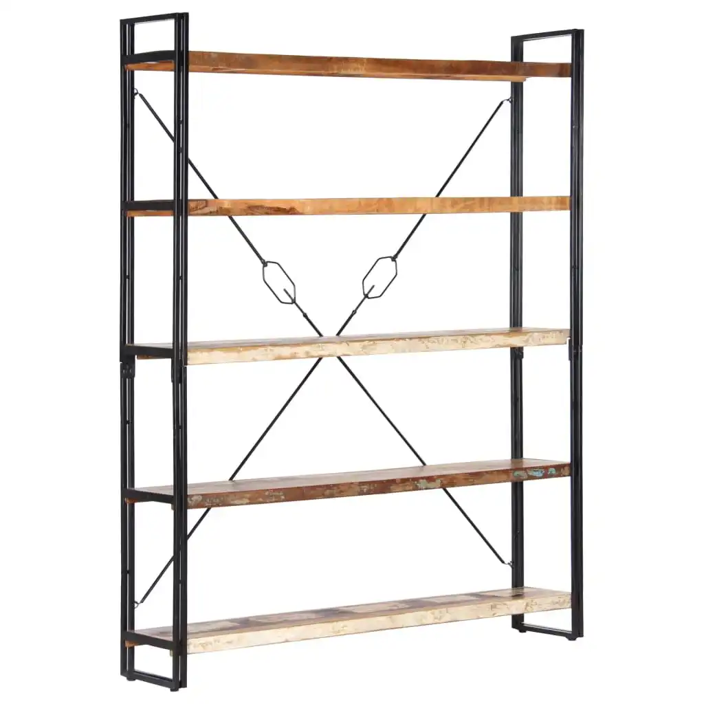 NNEVL 5-Tier Bookcase 140x30x180 cm Solid Reclaimed Wood