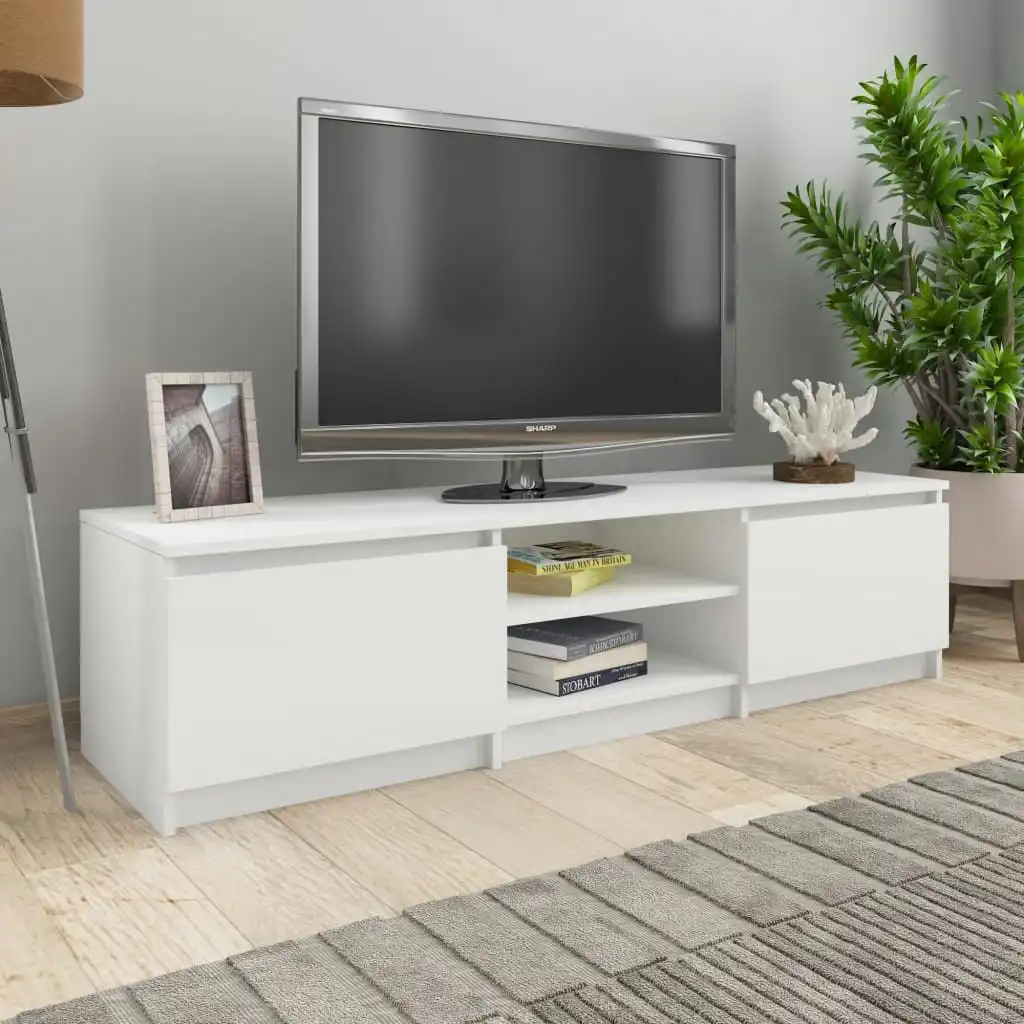 NNEVL TV Cabinet White 140x40x35.5 cm Chipboard