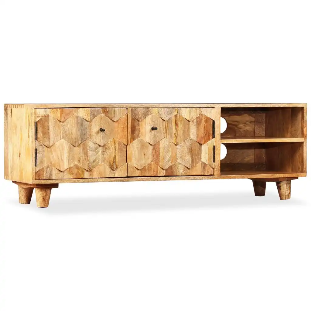 NNEVL TV Cabinet Solid Mango Wood 118x35x40 cm