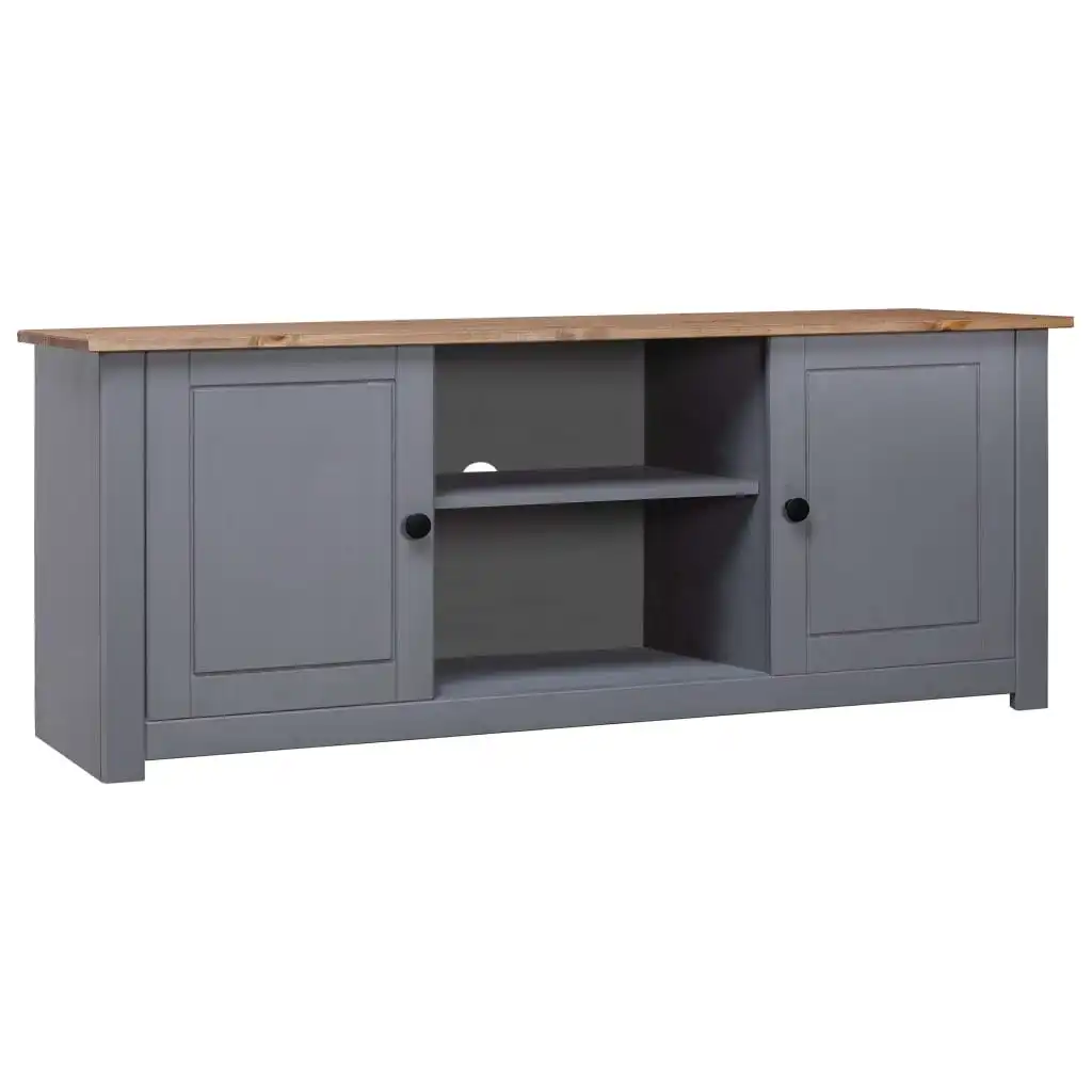 NNEVL TV Cabinet Grey 120x40x50 cm Solid Pine Wood Panama Range