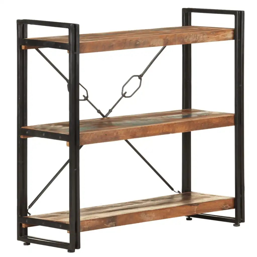 NNEVL 3-Tier Bookcase 90x30x80 cm Solid Reclaimed Wood