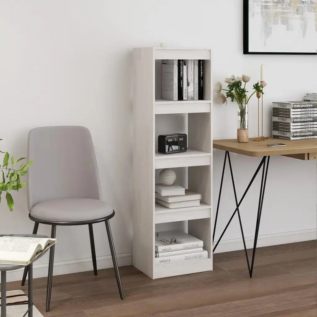 NNEVL Book Cabinet Room Divider White 40x30x135.5 cm Pinewood