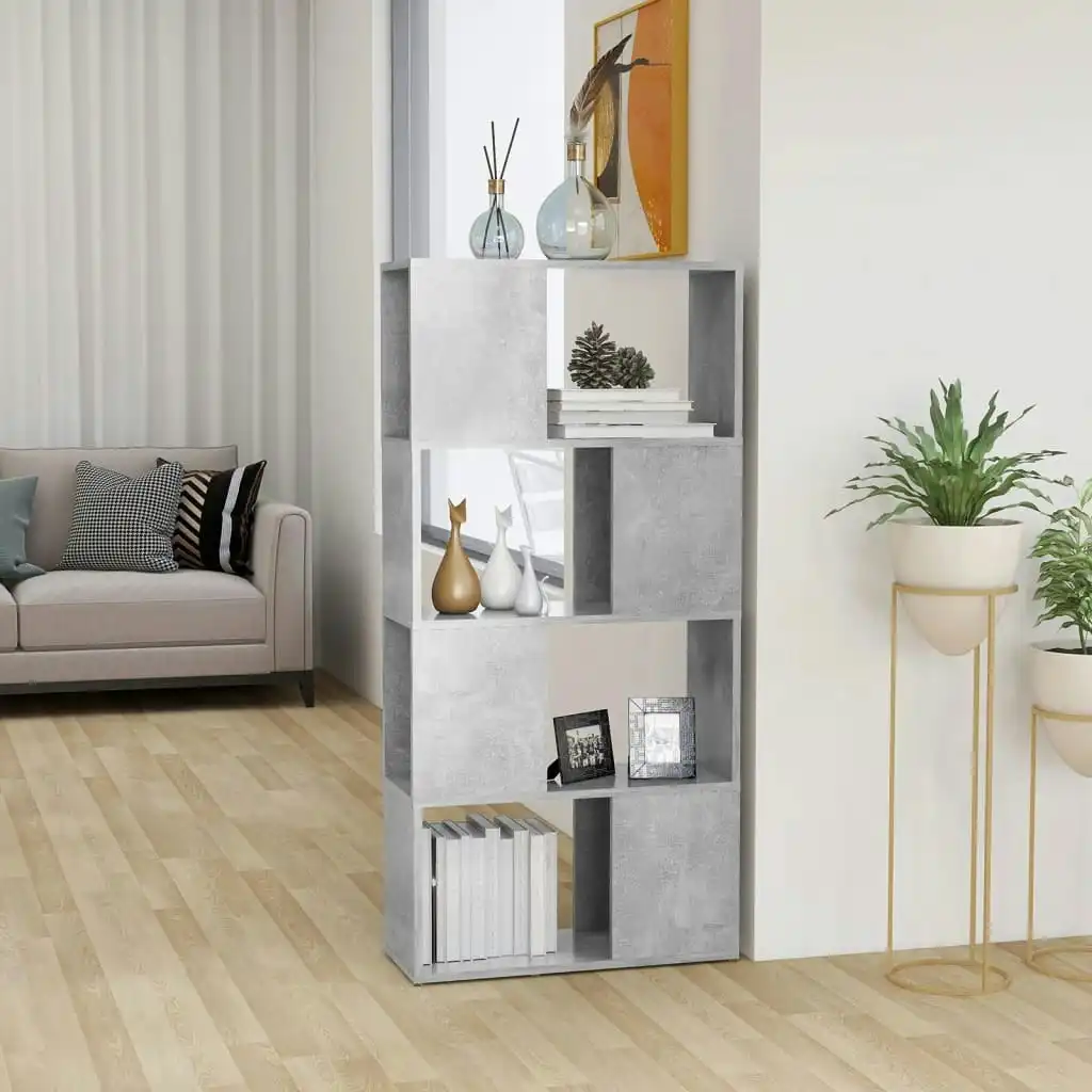 NNEVL Book Cabinet Room Divider Concrete Grey 60x24x124.5 cm