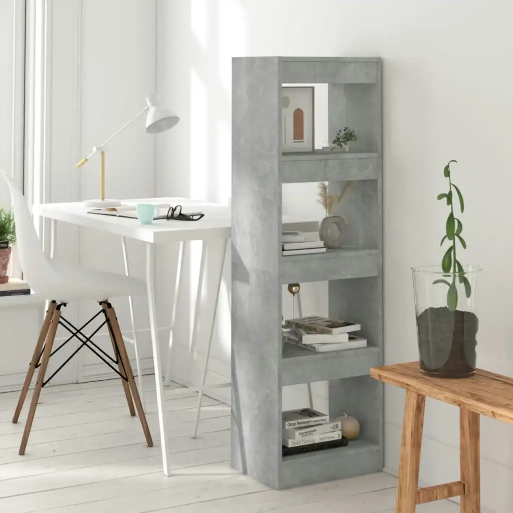 NNEVL Book Cabinet/Room Divider Concrete Grey 40x30x135 cm