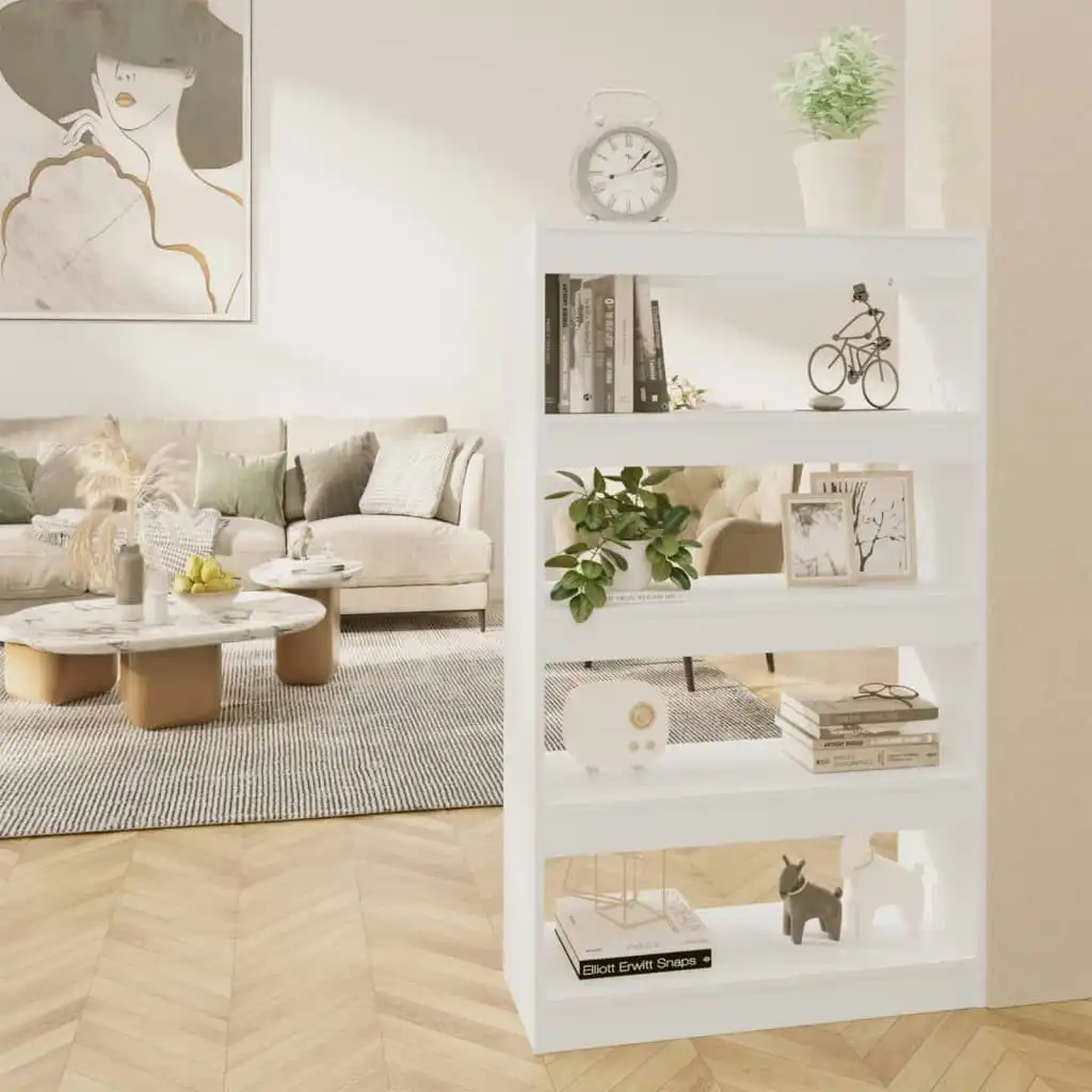NNEVL Book Cabinet/Room Divider White 80x30x135 cm Engineered Wood