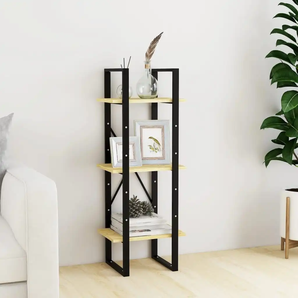 NNEVL 3-Tier Book Cabinet 40x30x105 cm Solid Pinewood