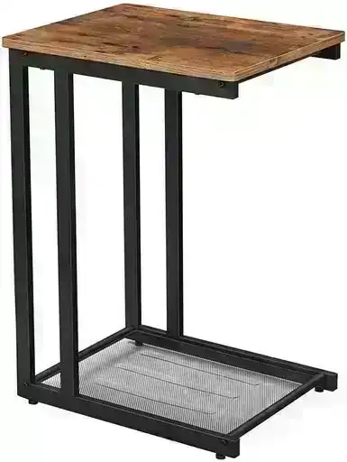 NNEWDS CShaped Side Table with Mesh Shelf