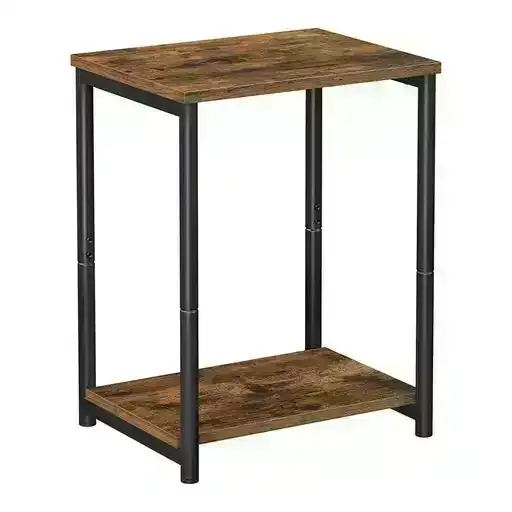 NNEWDS Side Table Vintage Brown with Storage Shelf