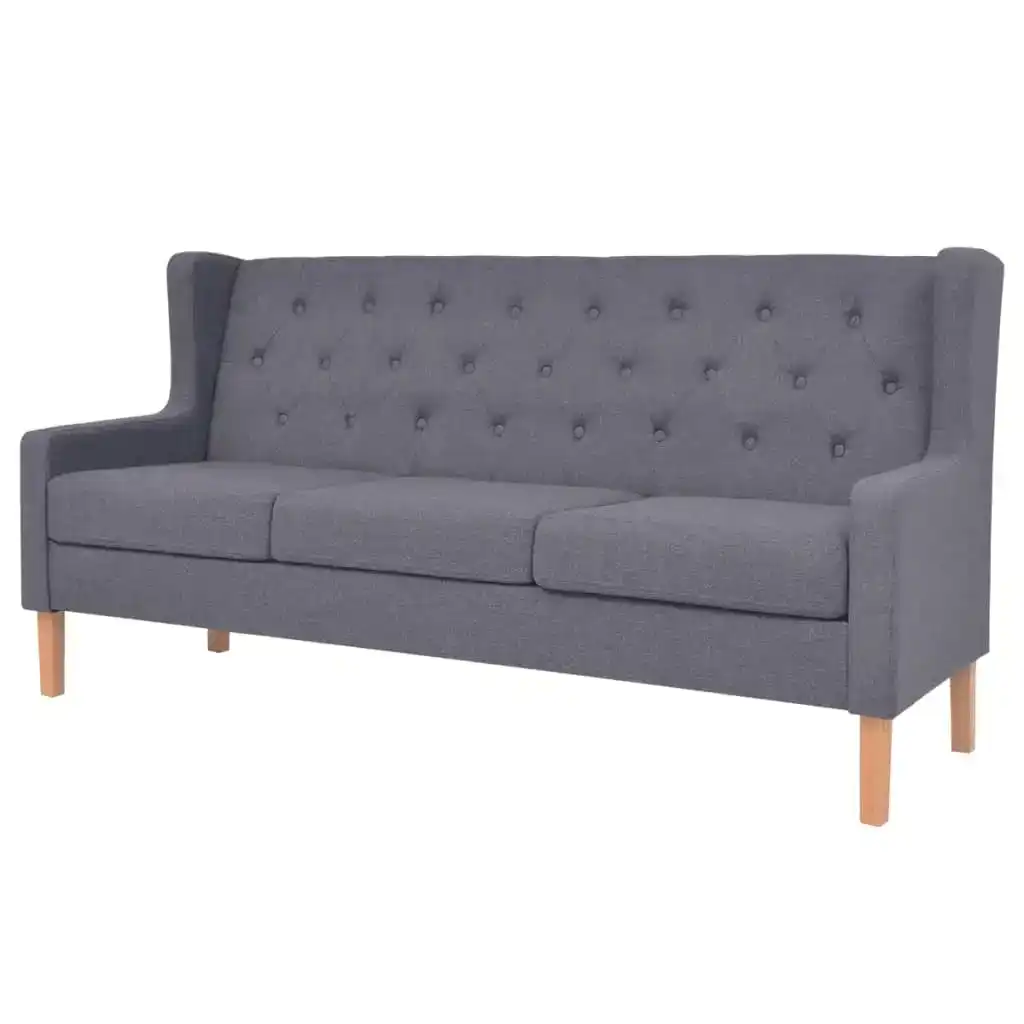NNEVL 3-Seater Sofa Fabric Grey