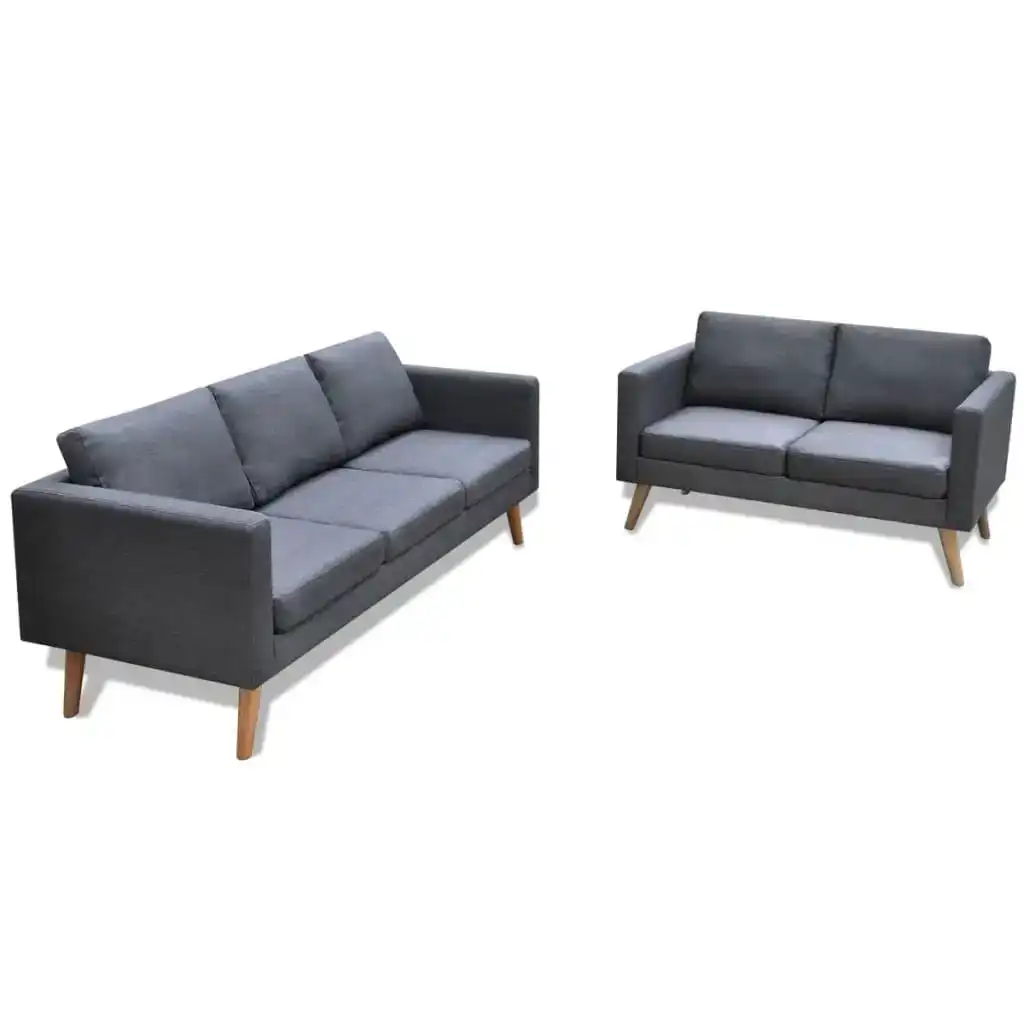 NNEVL Sofa Set 2-Seater and 3-Seater Fabric Dark Grey
