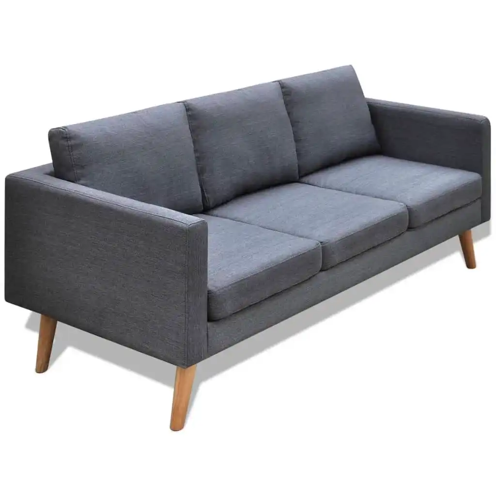 NNEVL Sofa 3-Seater Fabric Dark Grey