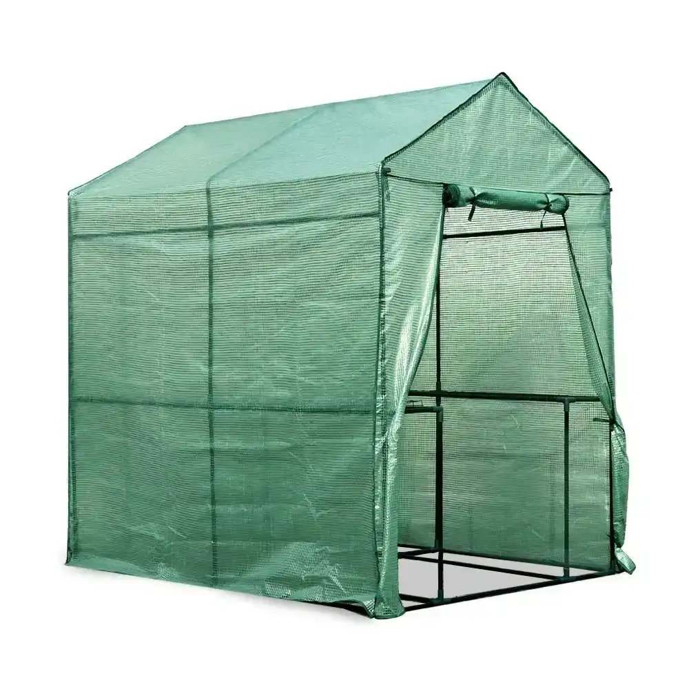 NNEDSZ Greenfingers Greenhouse Garden Shed Green House 1.9X1.2M Storage Plant Lawn