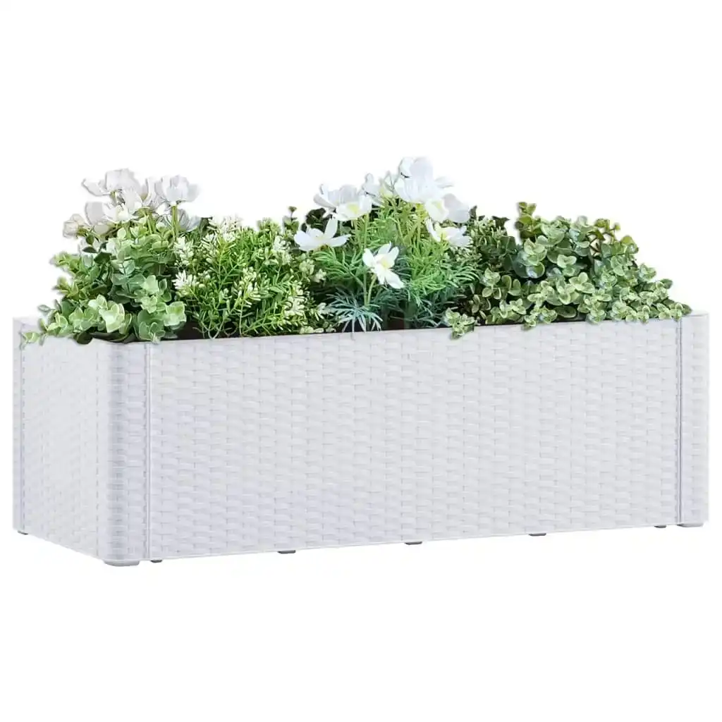 NNEVL Garden Raised Bed with Self Watering System White 100x43x33 cm