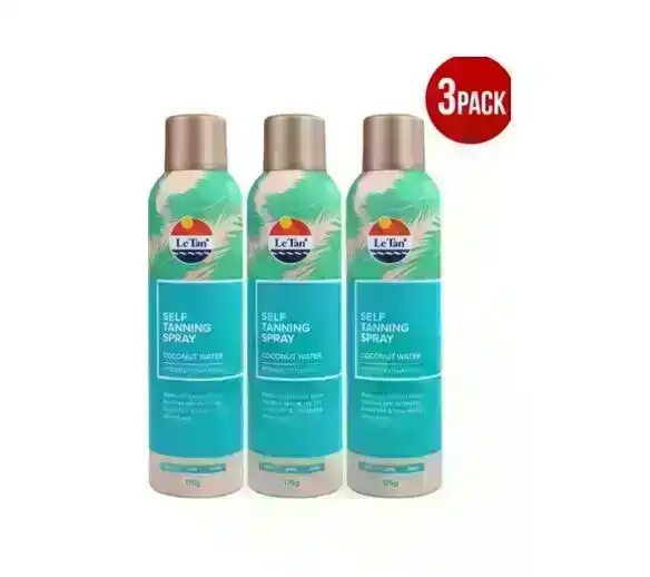 3 Pack Le Tan Self Tanning Spray coconut water 175g