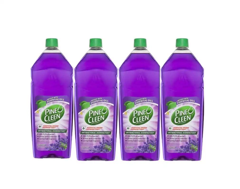 4 Pack Pine O Cleen Disinfectant Antibacterial Lavender 1.25L