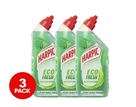 3 Pack Harpic Eco Fresh Toilet Gel Eucalyptus 500ml