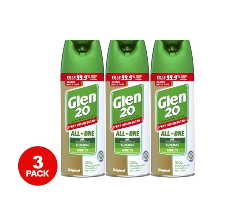 3 x Glen 20 AllInOne Disinfectant Spray Original 300g Brands