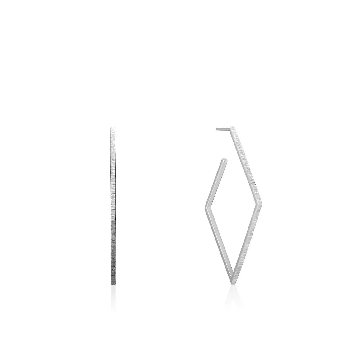 Ania Haie Texture Diamond Hoop Earrings - Silver