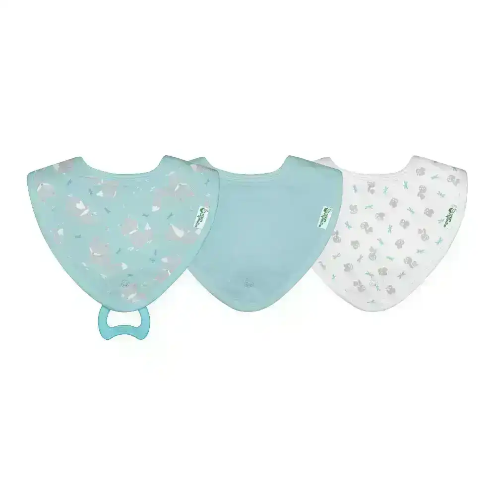Muslin Stay-dry Teether Bibs made from Organic Cotton (3pk)