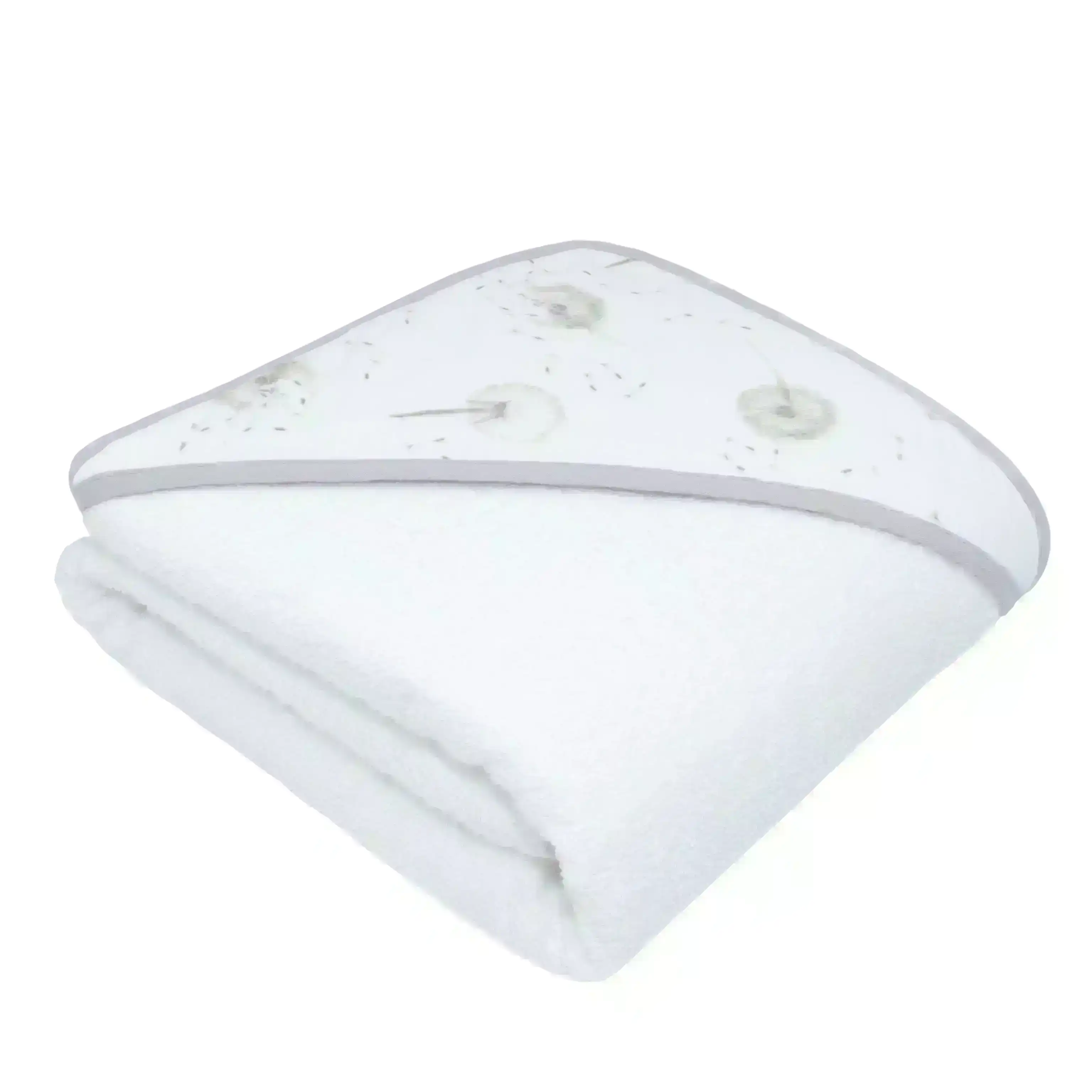 Living Textiles | Organic Muslin Hooded towel - Dandelion Grey
