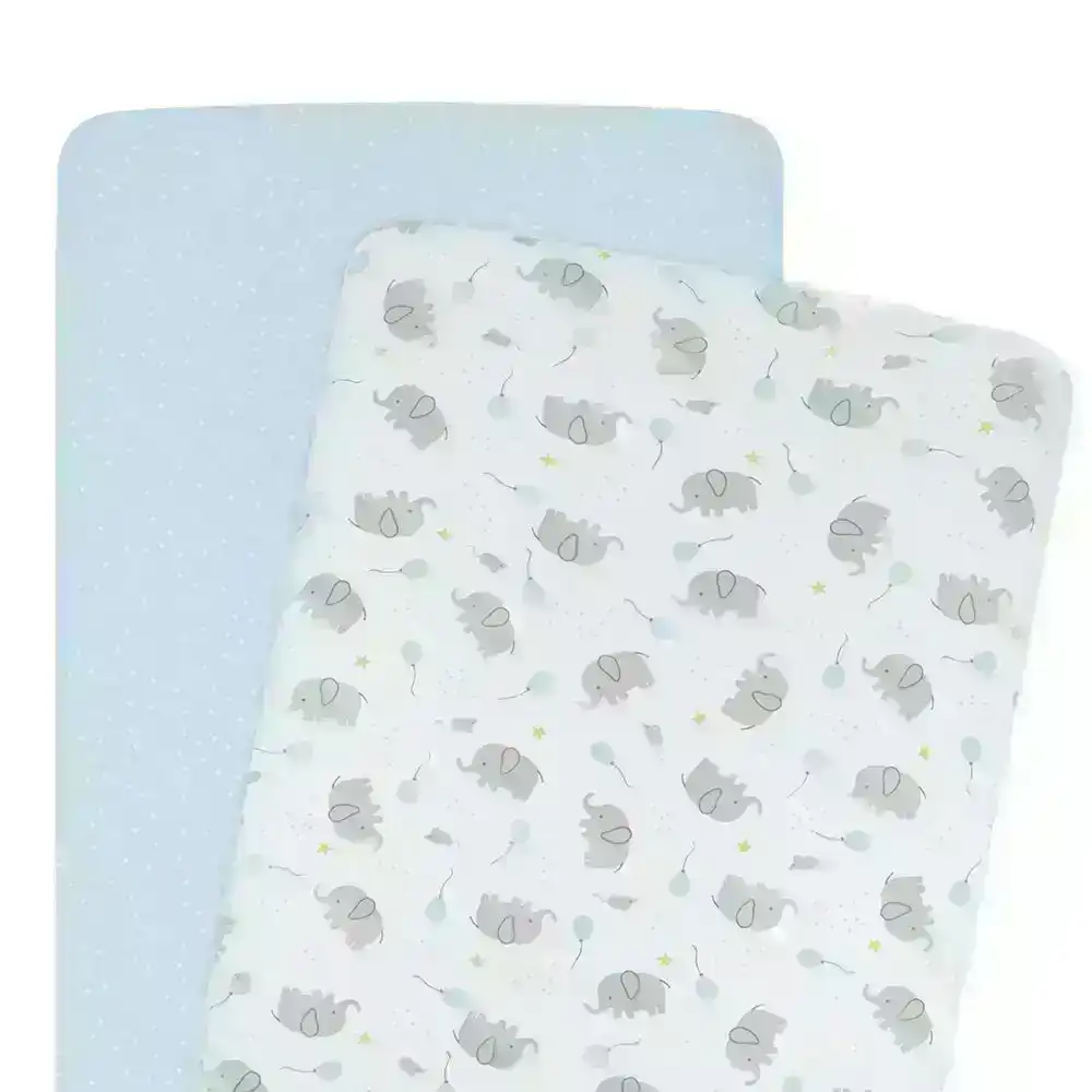 Living Textiles | Jersey Co-Sleeper/Cradle Fitted Sheets 2 Pack -  Mason/Confetti