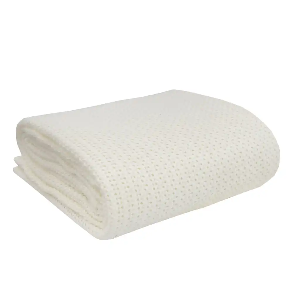 Living Textiles | Organic Cot Cellular Blanket - Natural White