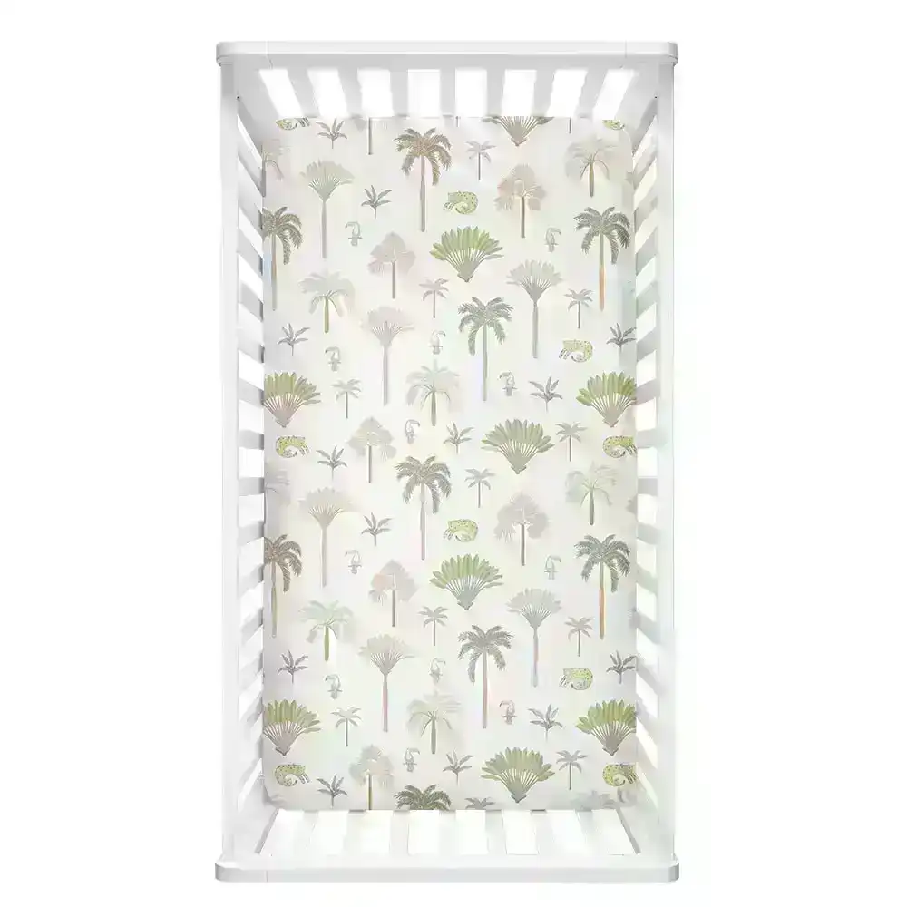 Living Textiles | Cot Fitted Sheet - Tropical Mia