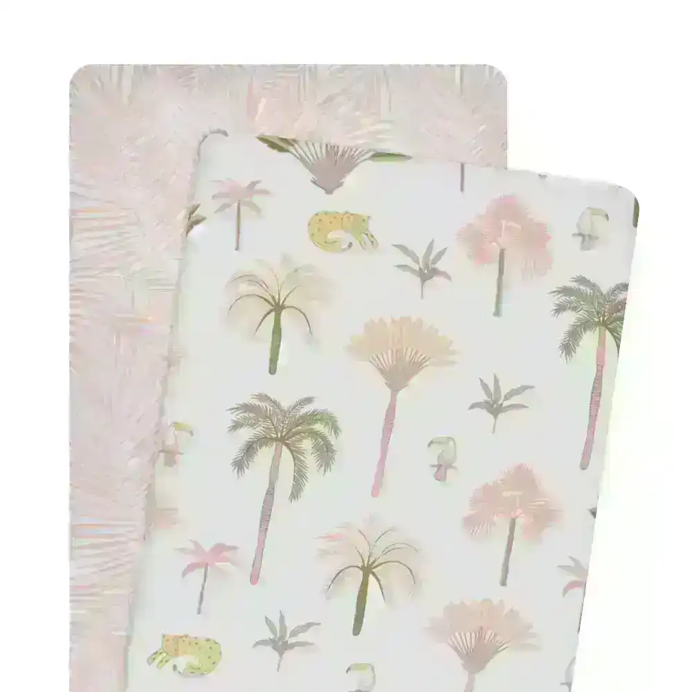 Living Textiles | 2pk Bedside Bassinet Fitted Sheet - Tropical Mia