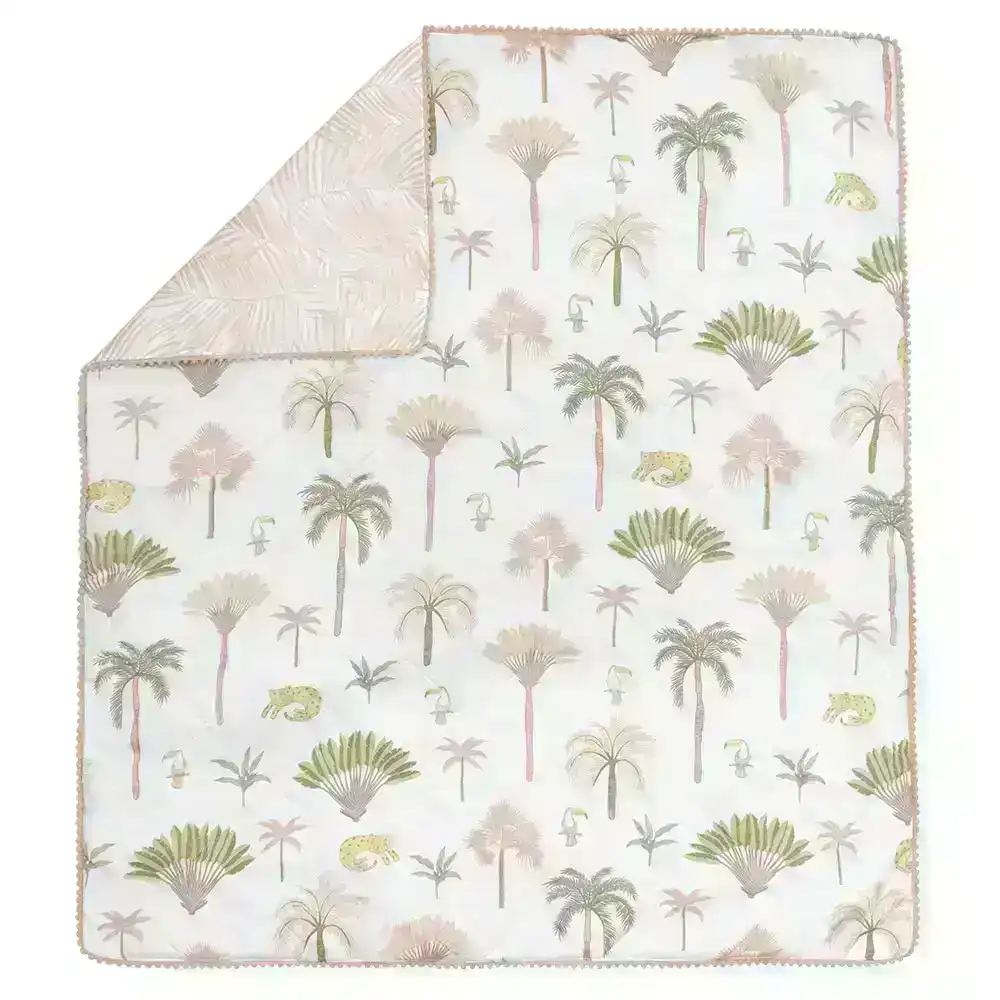 Living Textiles | Quilted Reversible Cot Comforter - Tropical Mia