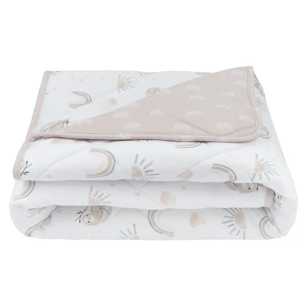 Living Textiles | Reversible Quilted Cot Comforter - Happy Sloth