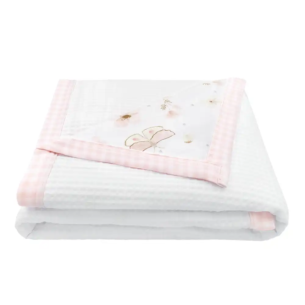 Living Textiles | Cot Waffle Blanket - Butterfly Garden