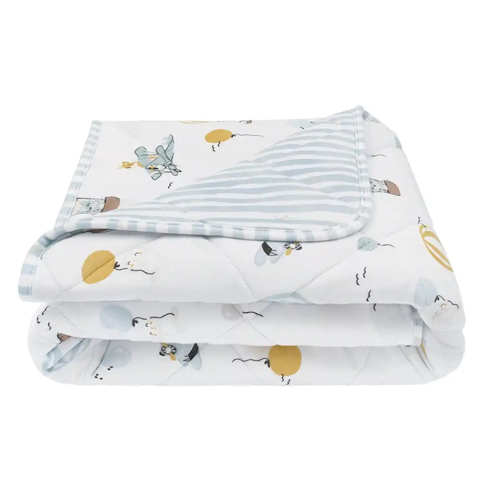 Living Textiles | Reversible Quilted Cot Comforter - Up Up & Away