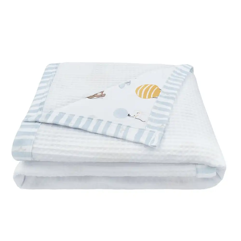 Living Textiles | Cot Waffle Blanket - Up Up & Away