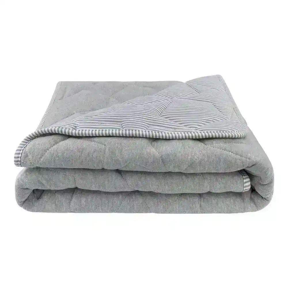 Living Textiles | Star Quilted Cot Comforter - Grey Melange
