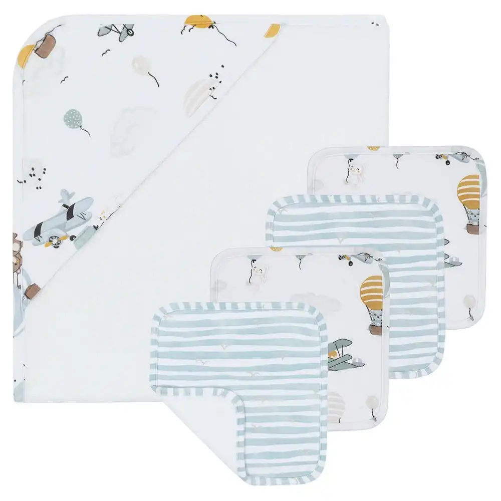 Living Textiles | 5-Piece Baby Bath Gift Set - Up Up & Away
