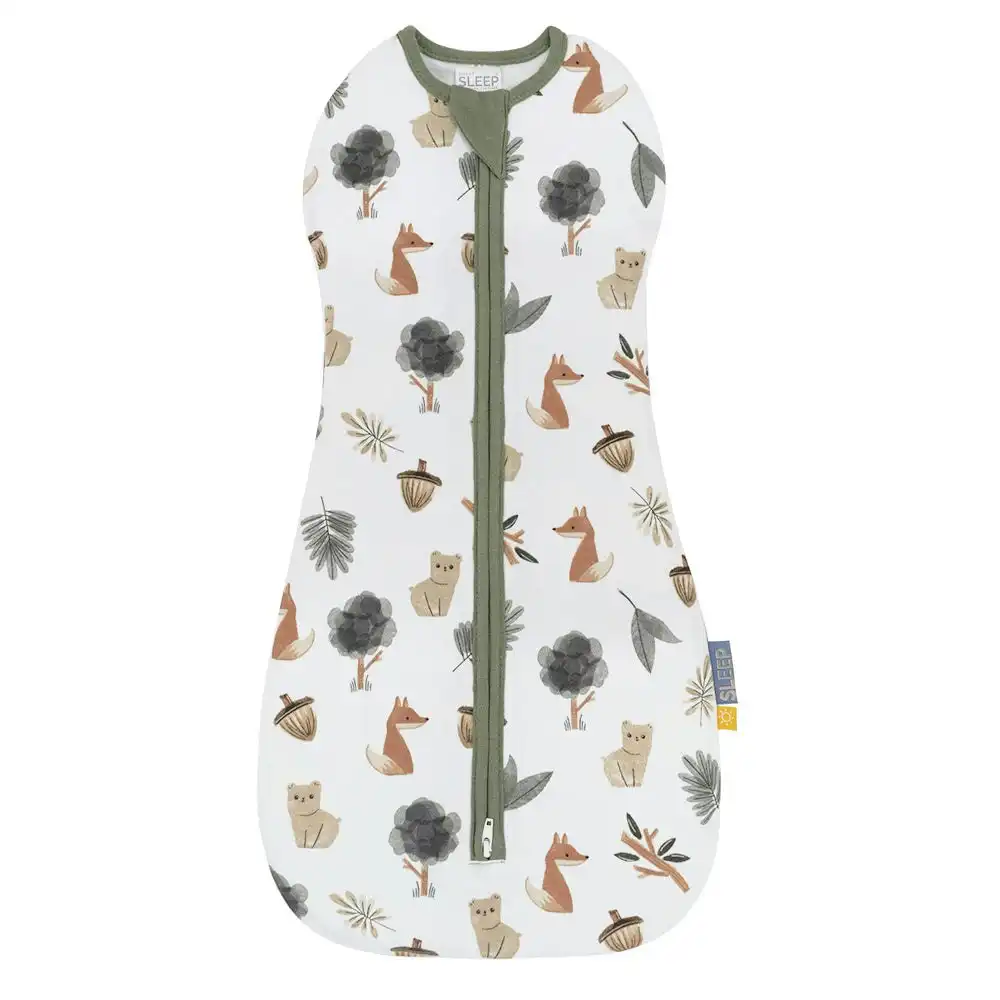 Living Textiles | Smart Sleep Zip Up Swaddle 0-3mths 0.2TOG - Forest Retreat