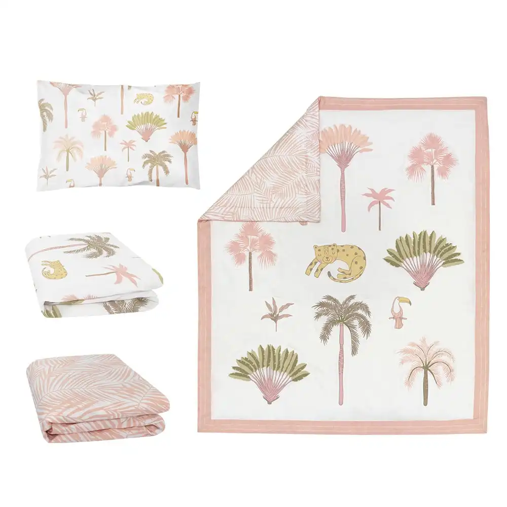 Living Textiles | 4-Piece Nursery Set - Tropical Mia + Free Matching Decal Set