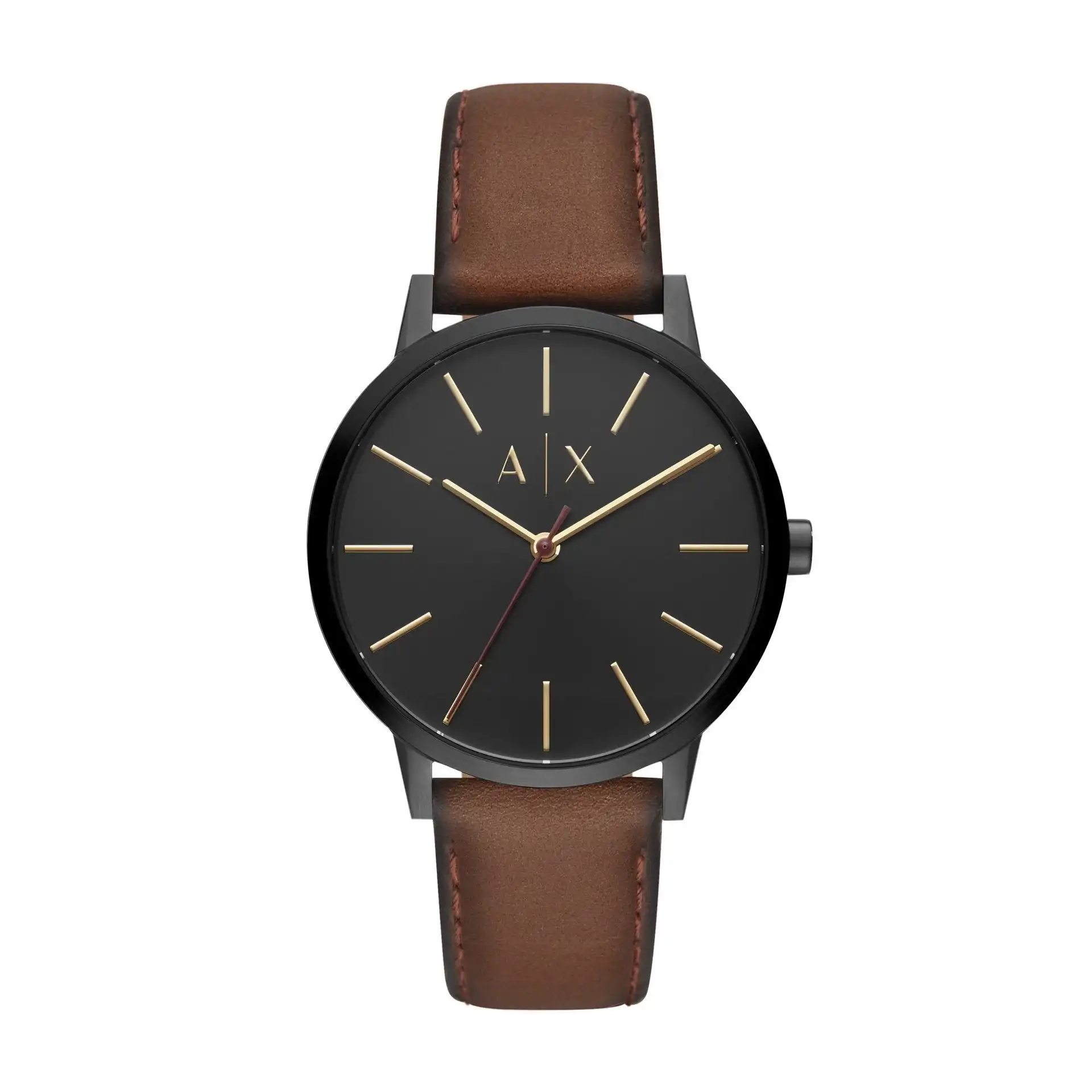 Armani Exchange Cayde AX2706 Black and Brown Leather Watch