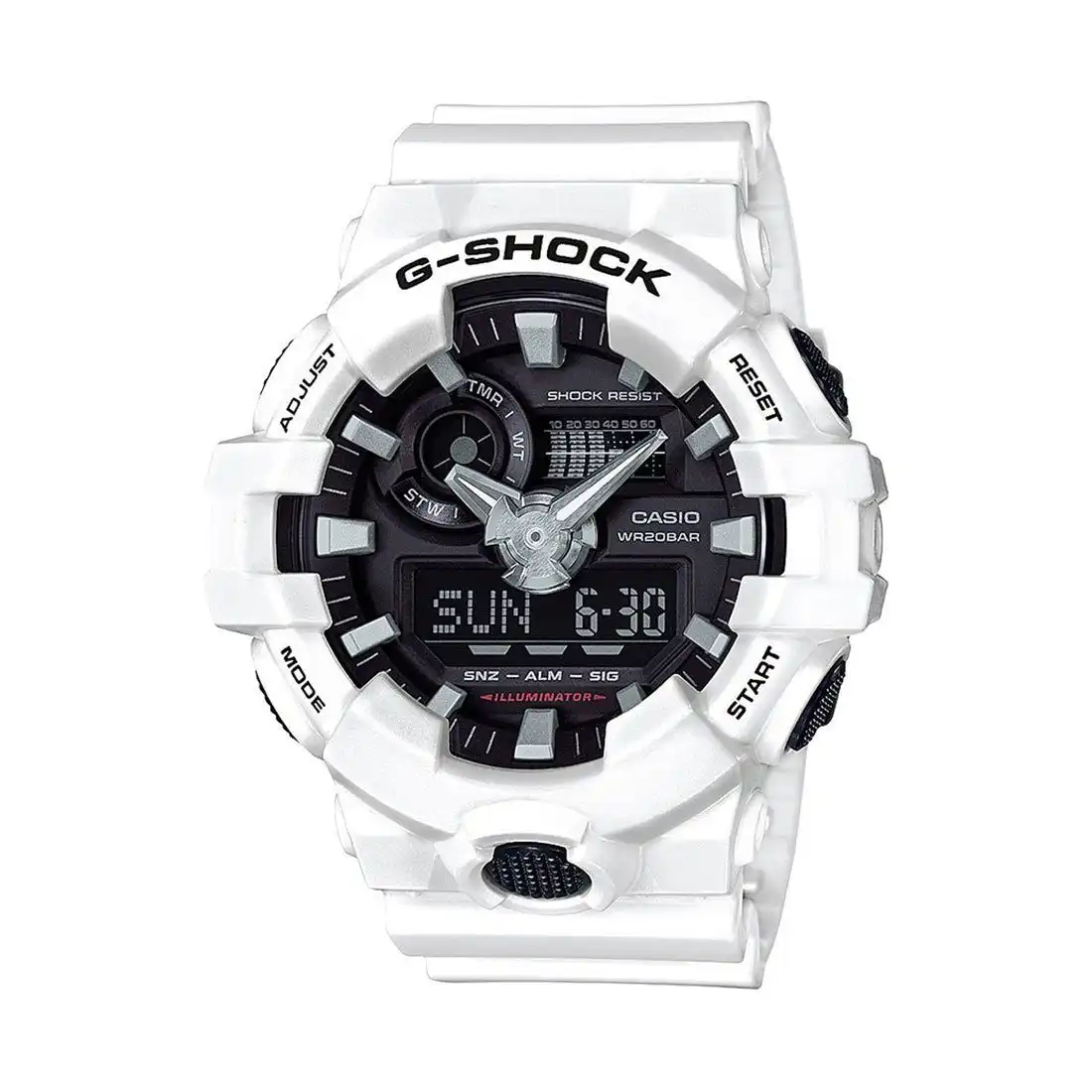 Casion G-Shock GA700 Series White Digital & Analog Watch GA-700-7ADR